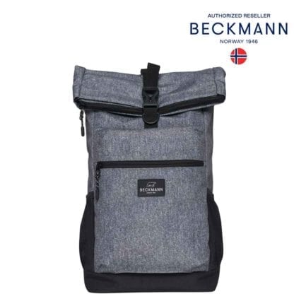 Beckmann Rucksack Sport Light Rolltop Grey Melange 20 Liter Seite Modell-2021 Set bei offiziellem Onlineshop norway-schulranzenshop.de